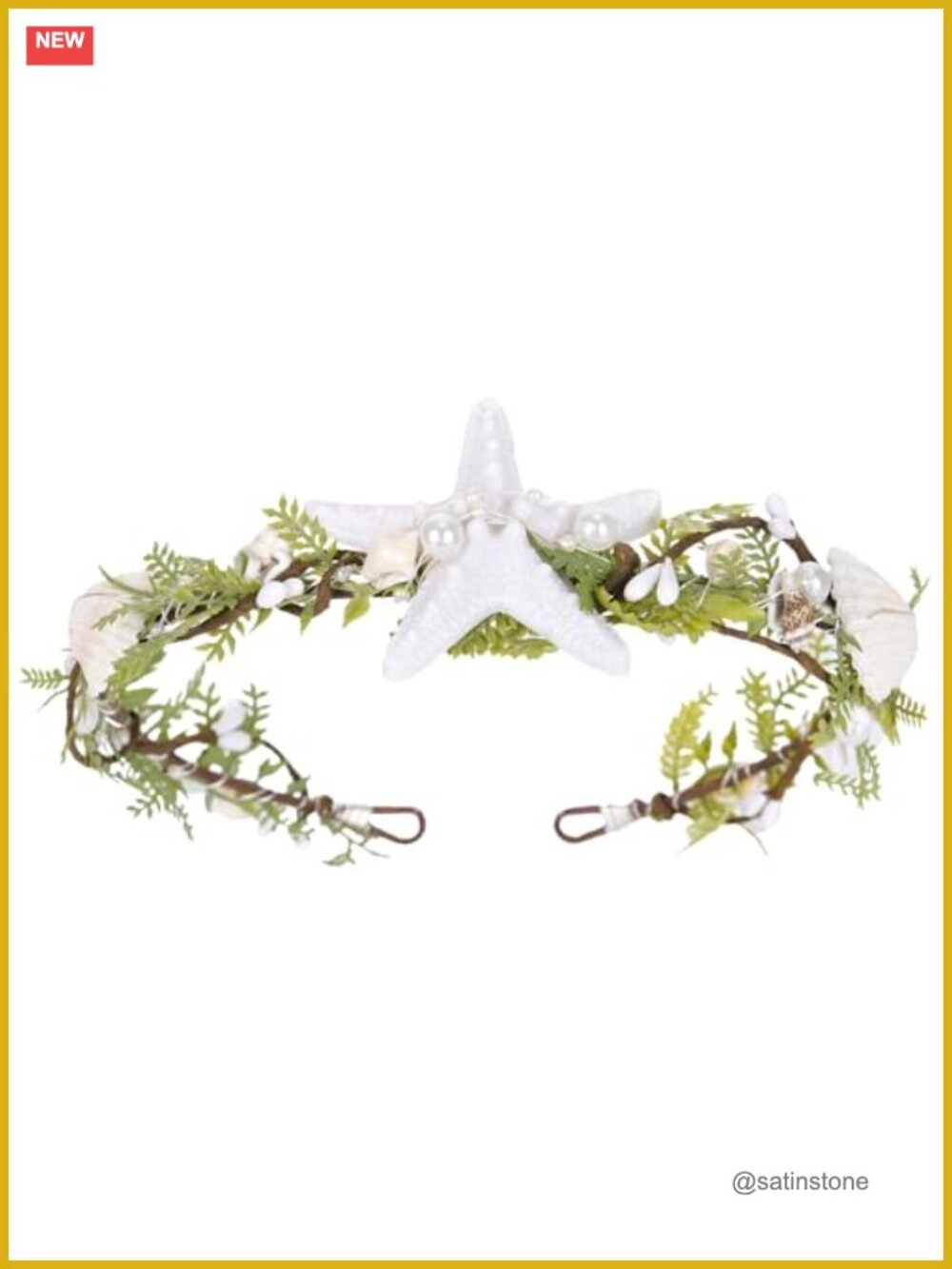 Starfish Shell Pearl Headband Boho Beach Wedding Hair Accessory